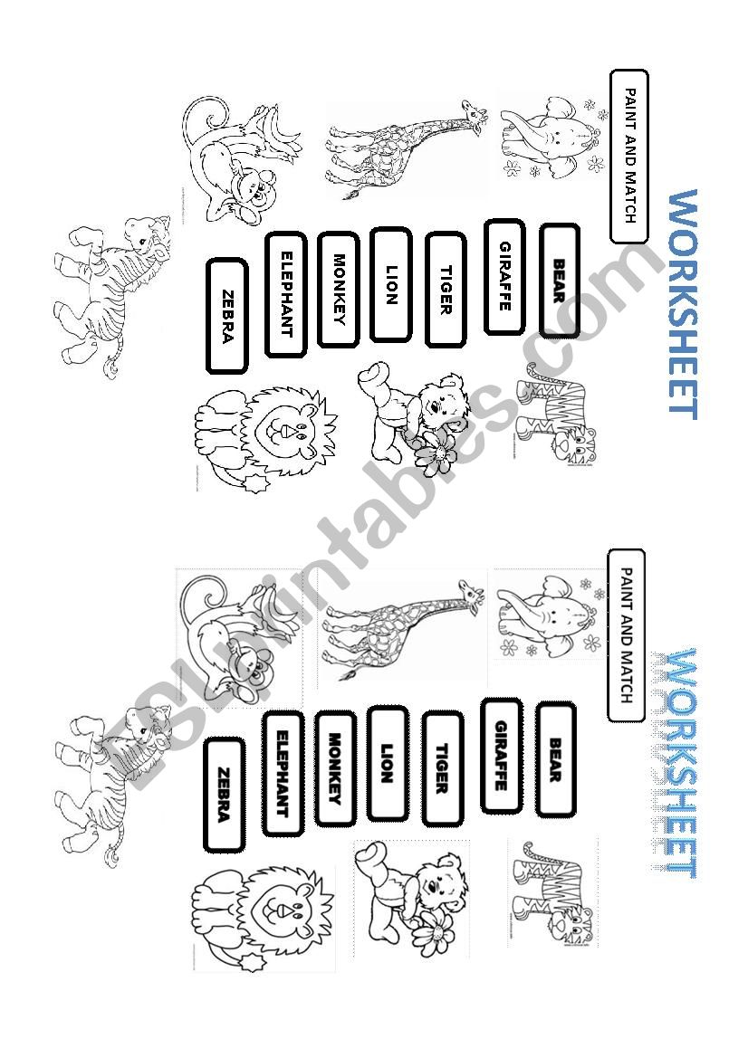 wild animals worksheet