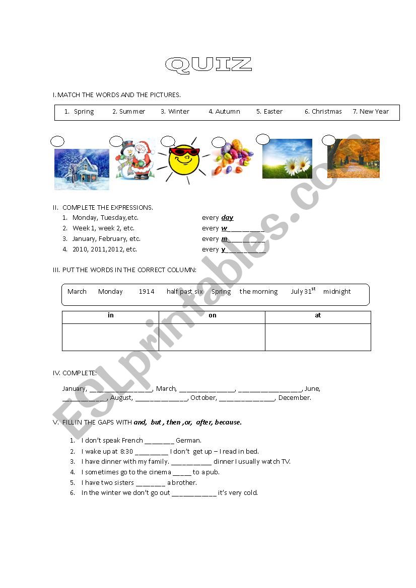 time quiz worksheet