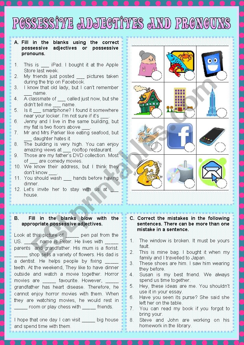 Possessive adjectives and pronouns