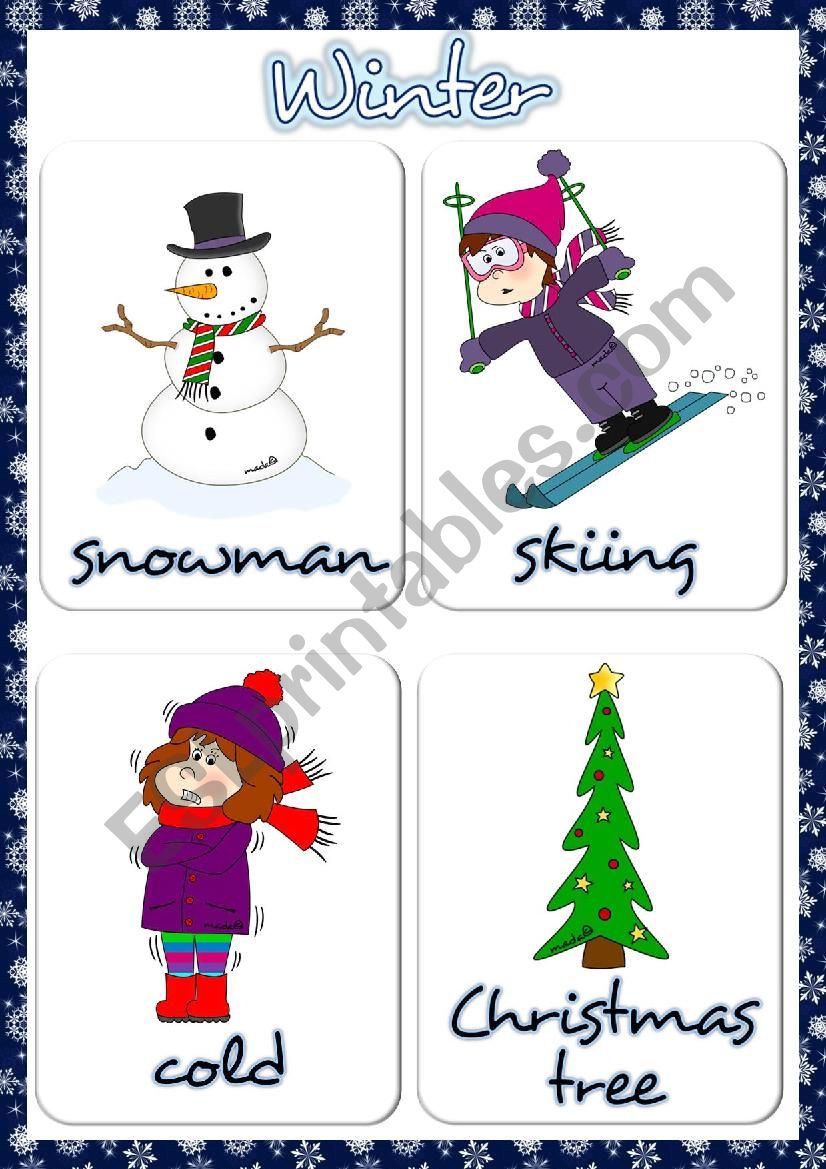 Winter - flashcards worksheet