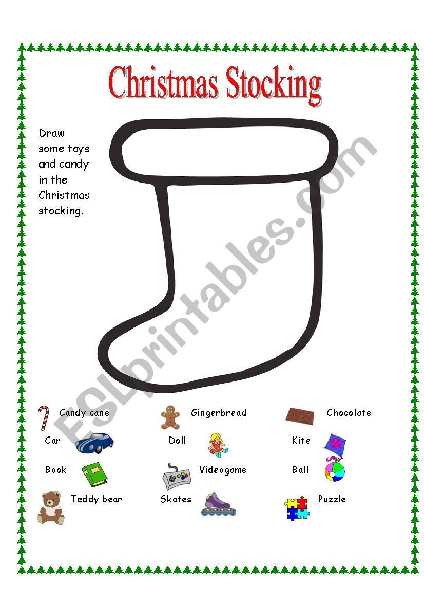 Christmas Stocking worksheet