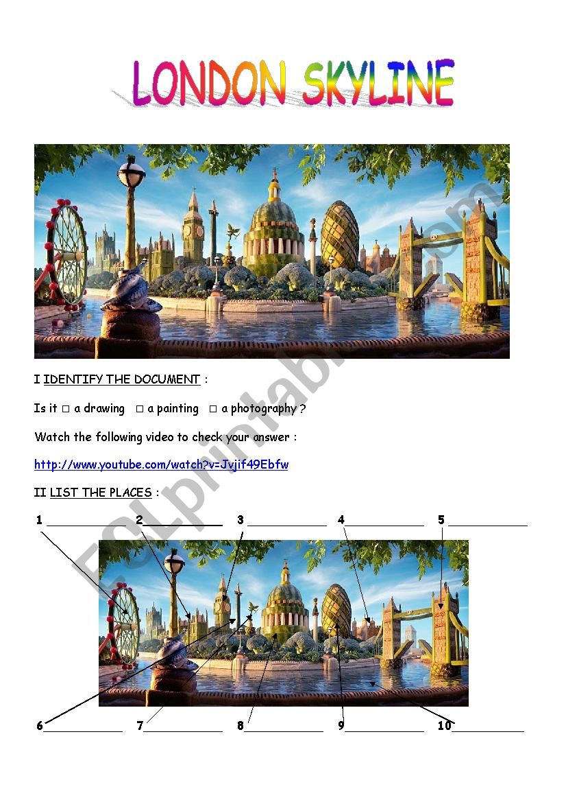 LONDON SKYLINE worksheet