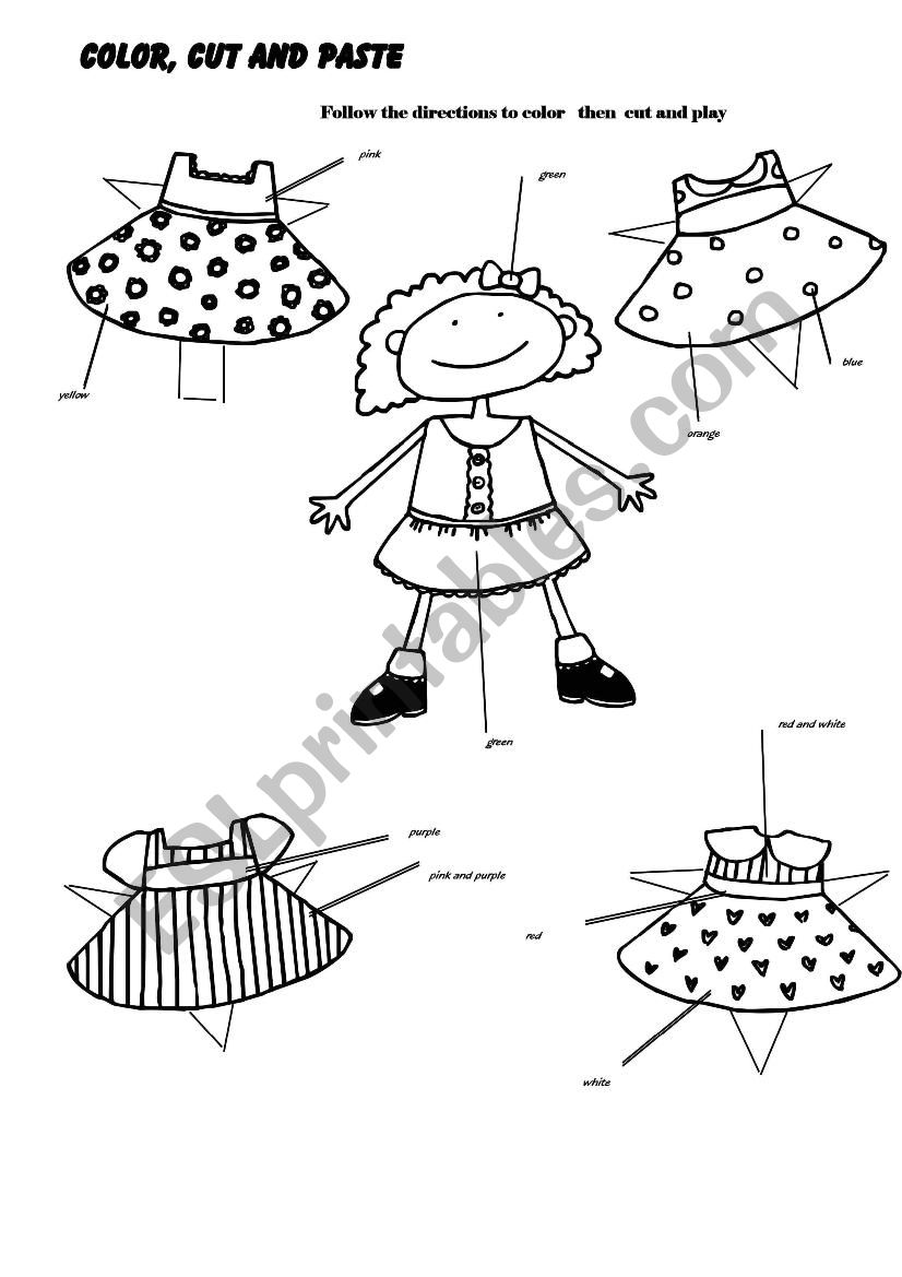 Color, Cut, and Paste worksheet Color, Cut, and Paste worksheet