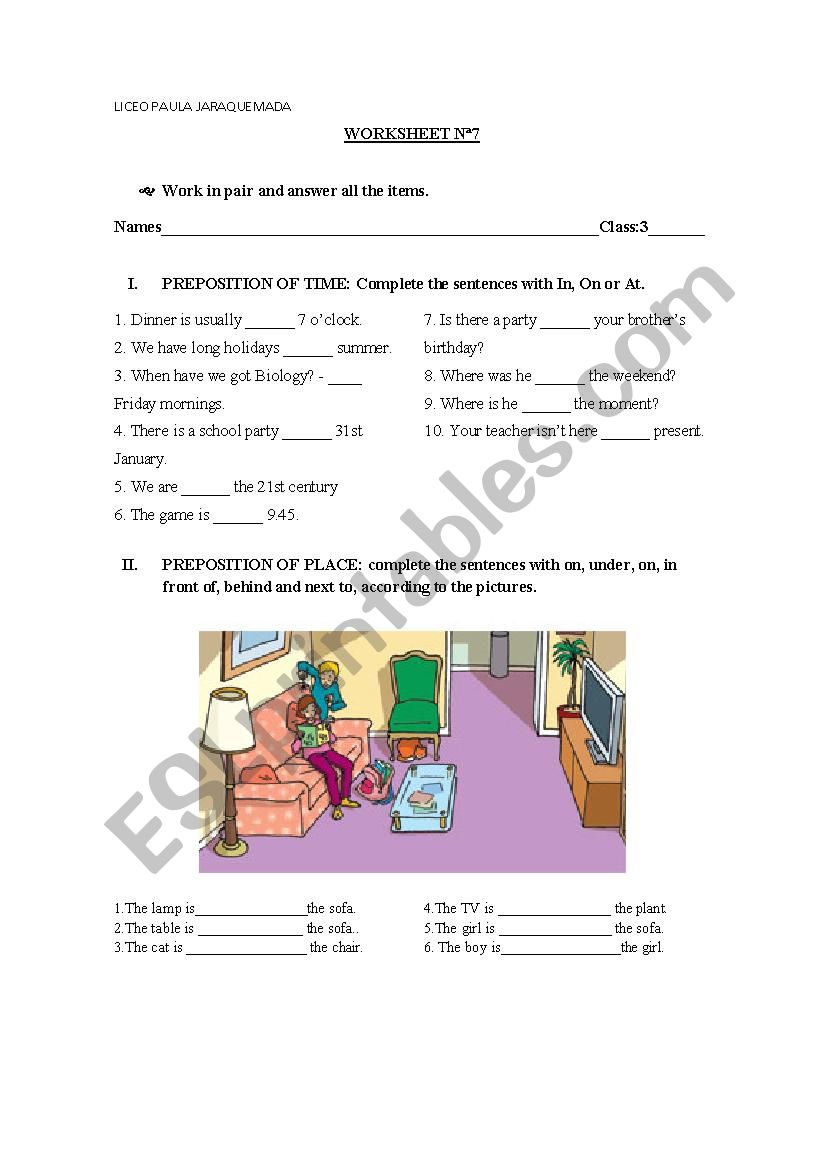 multiple content worksheet