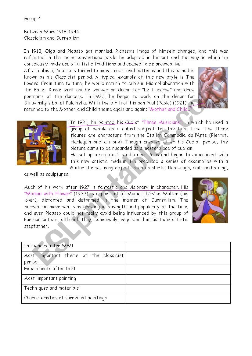 PicassoÂ´s life and works (part 2)