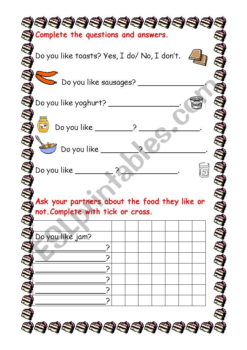 Do you like ...? worksheet