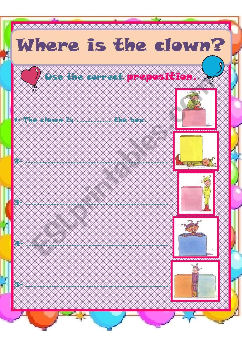 Prepositions worksheet