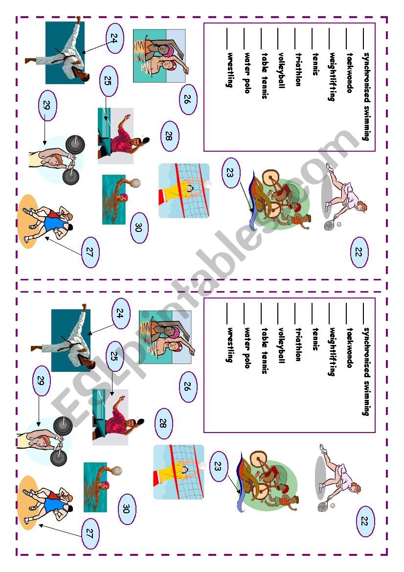 Vocabulary Olympic sports page 4