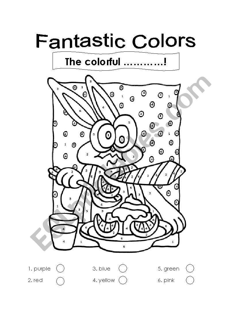 Colour by number worksheet