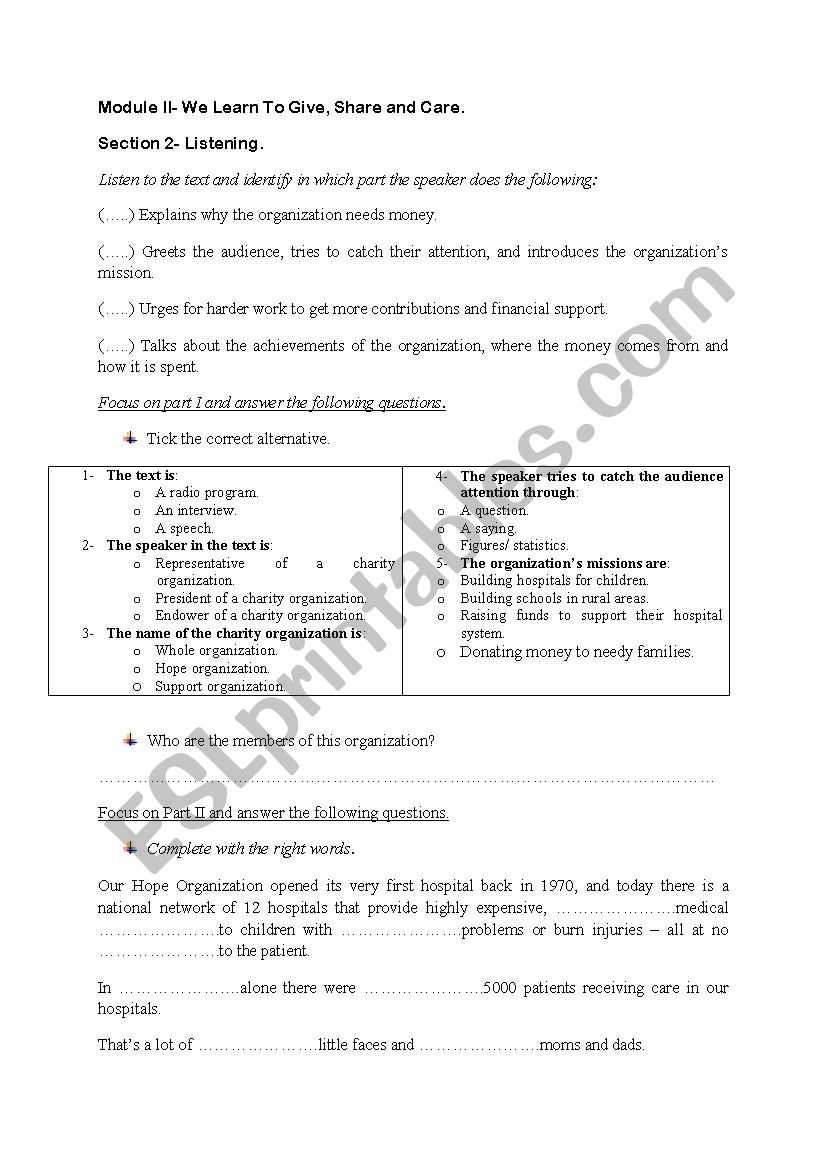 3rd grade module II section II