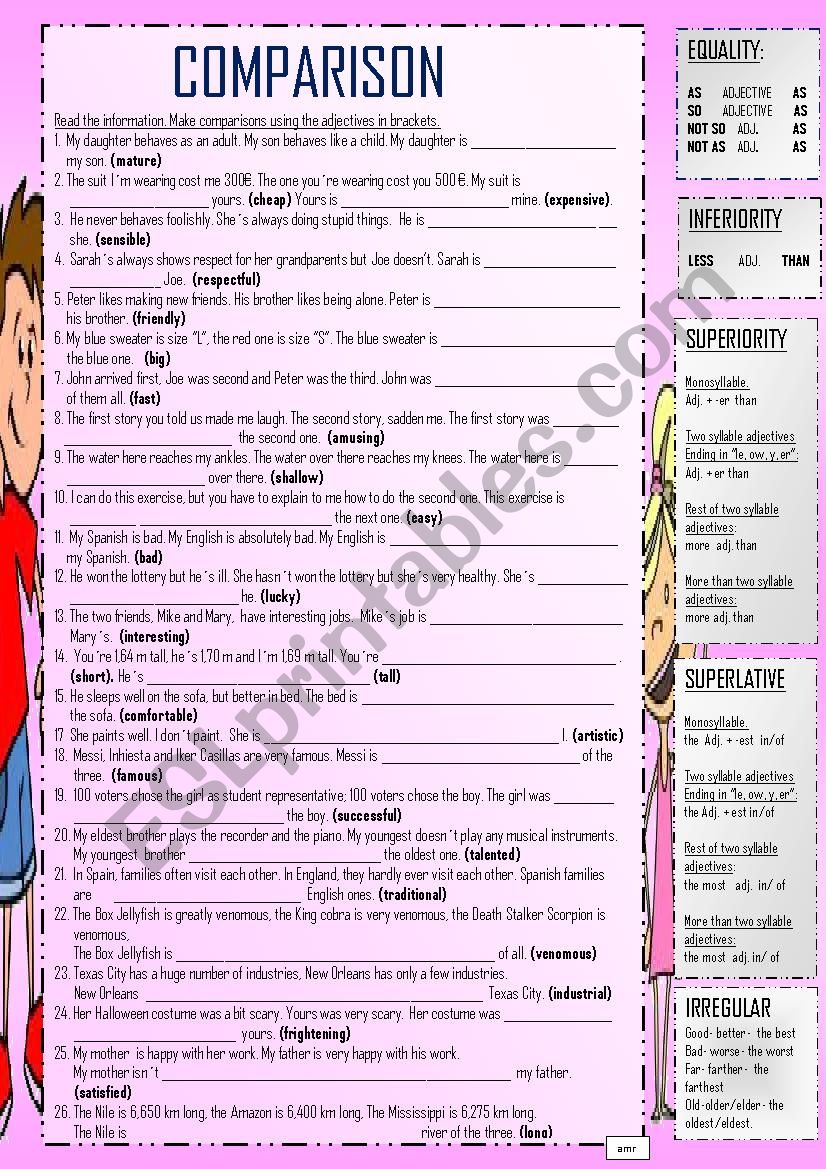 Comparison worksheet