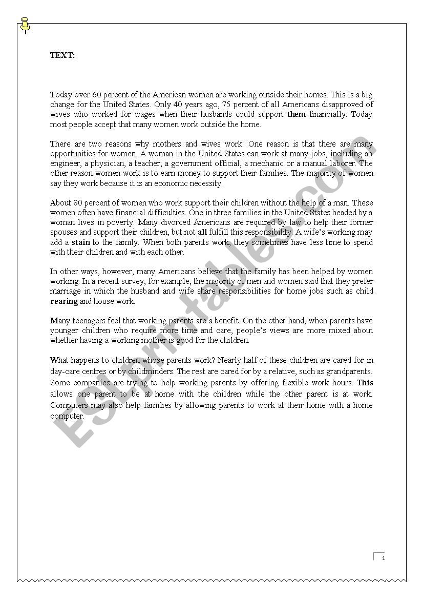 End-term test n°1 (2nd form) worksheet