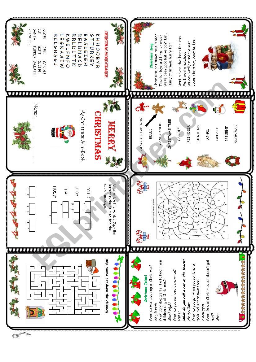 Christmas Mini Book worksheet