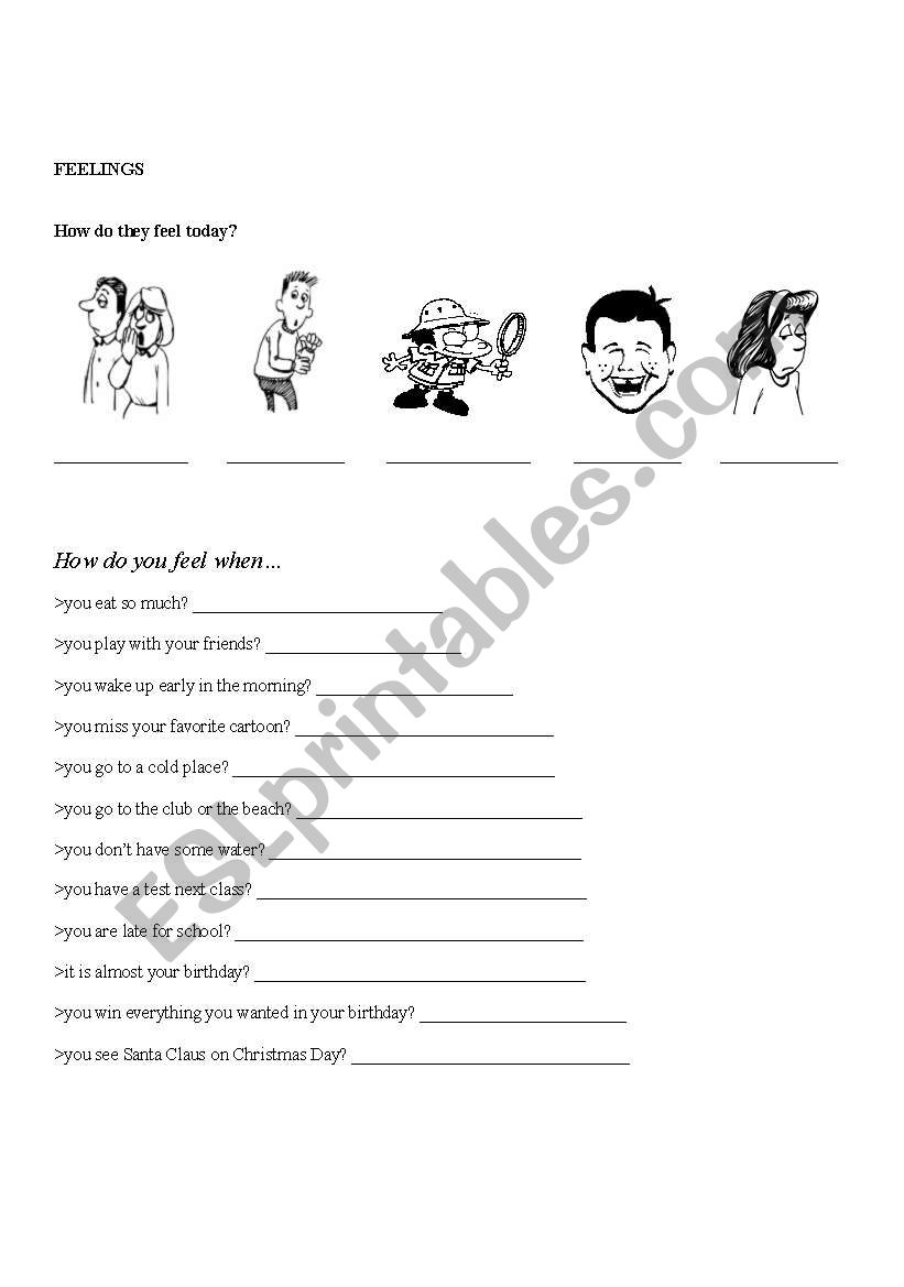 Feelings worksheet