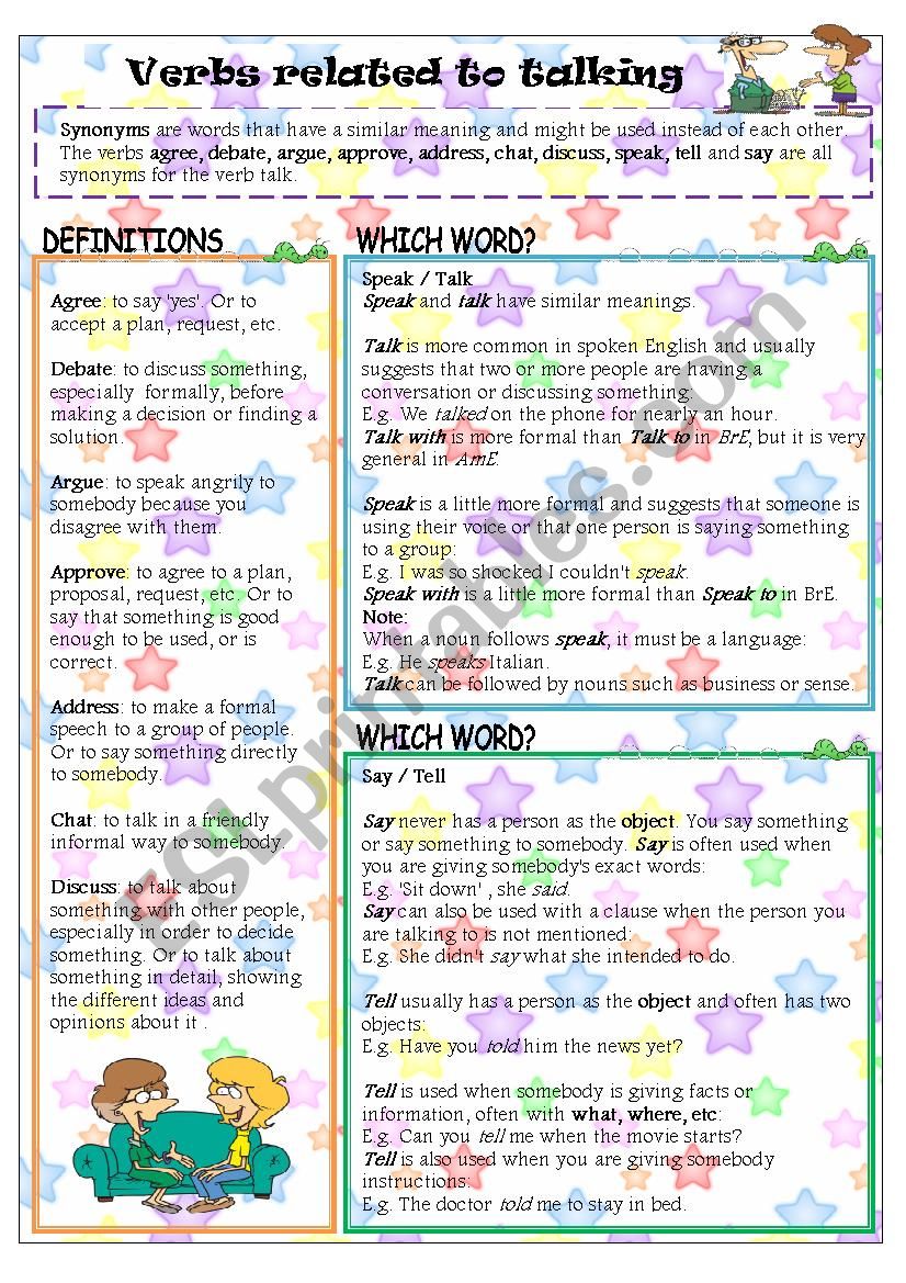 confusing words related to talking