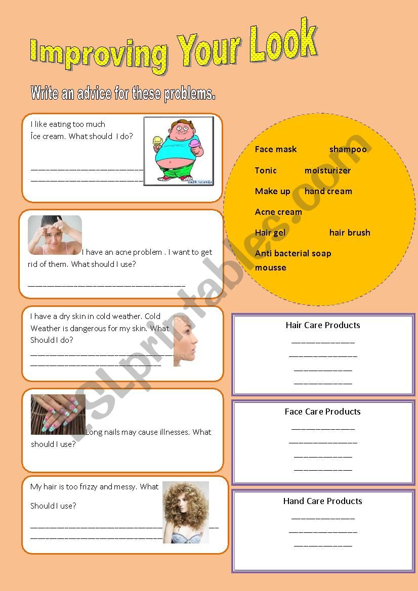 Body Care worksheet