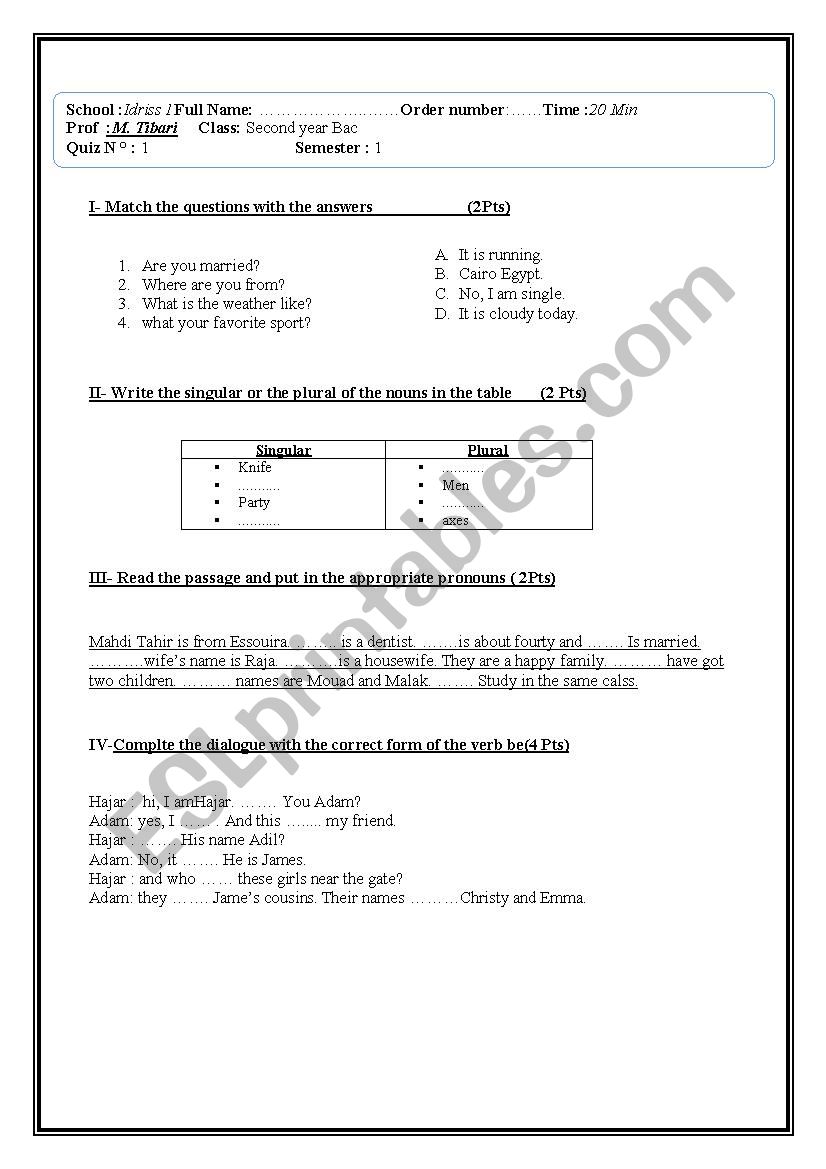 Common core  worksheet