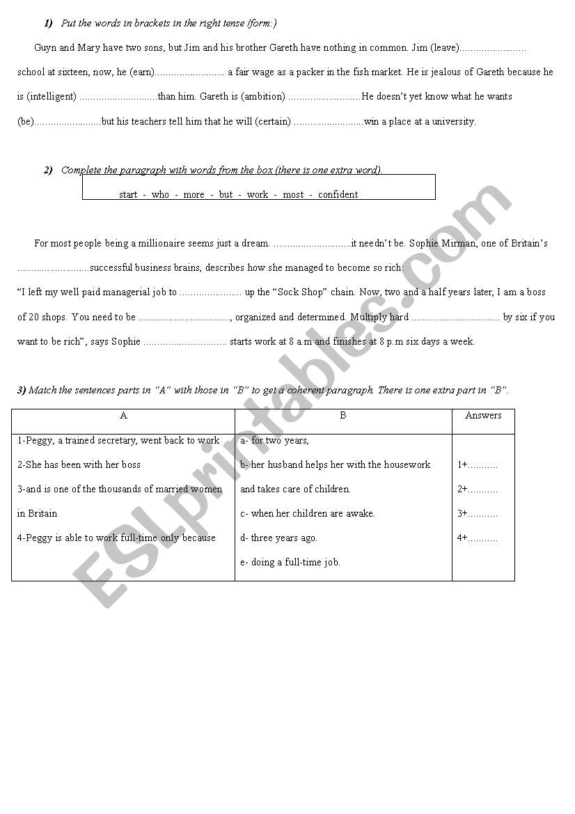 language activities worksheet