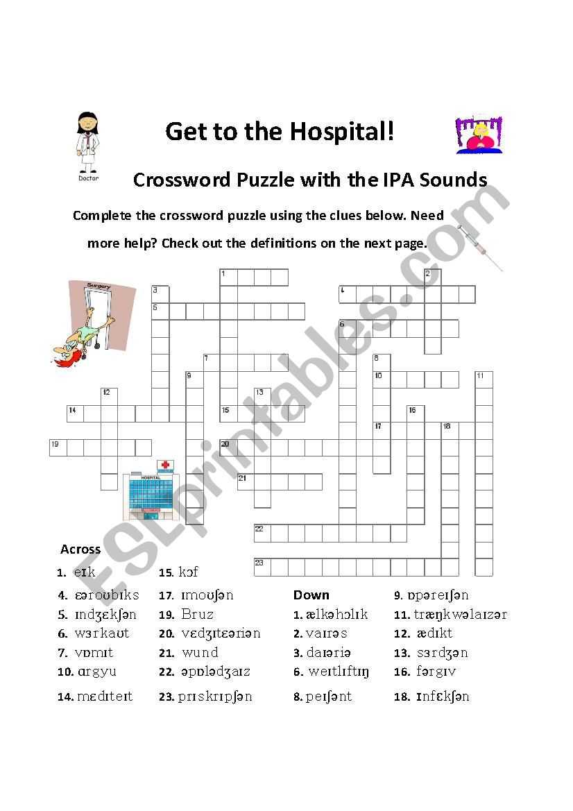 Crossword Puzzle with IPA clues (and definitions)