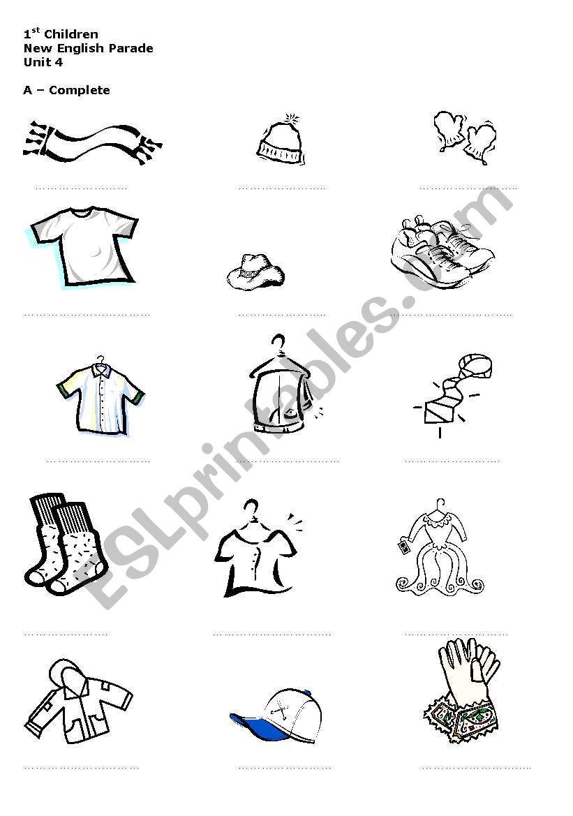 Clothes  worksheet