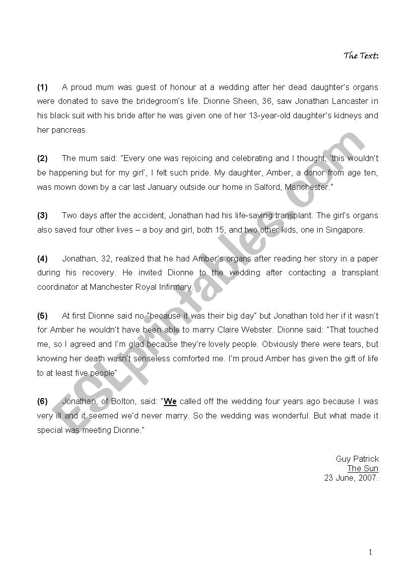 Full Tern Test 1 3rd form worksheet