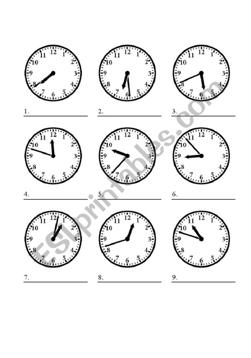 The Time worksheet