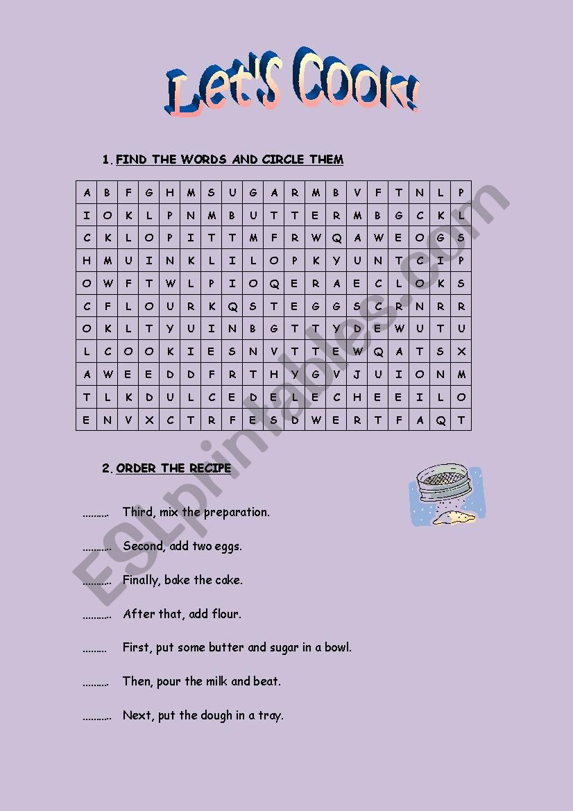 Lets cook! worksheet