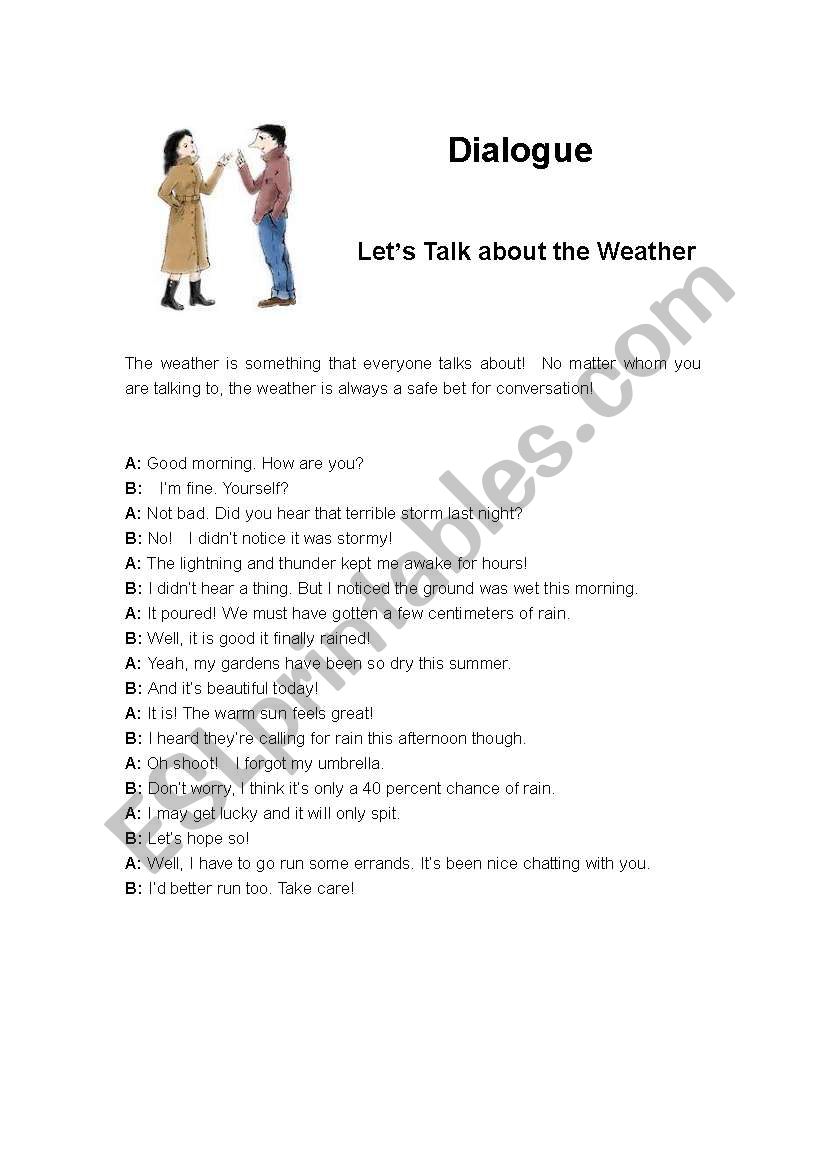 Lets talk about the weather worksheet