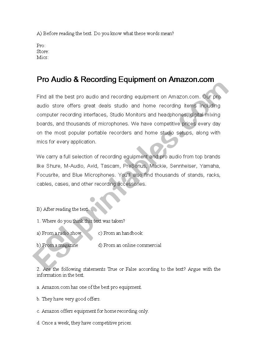 Pro Audio & Recording Equipment on Amazon.com