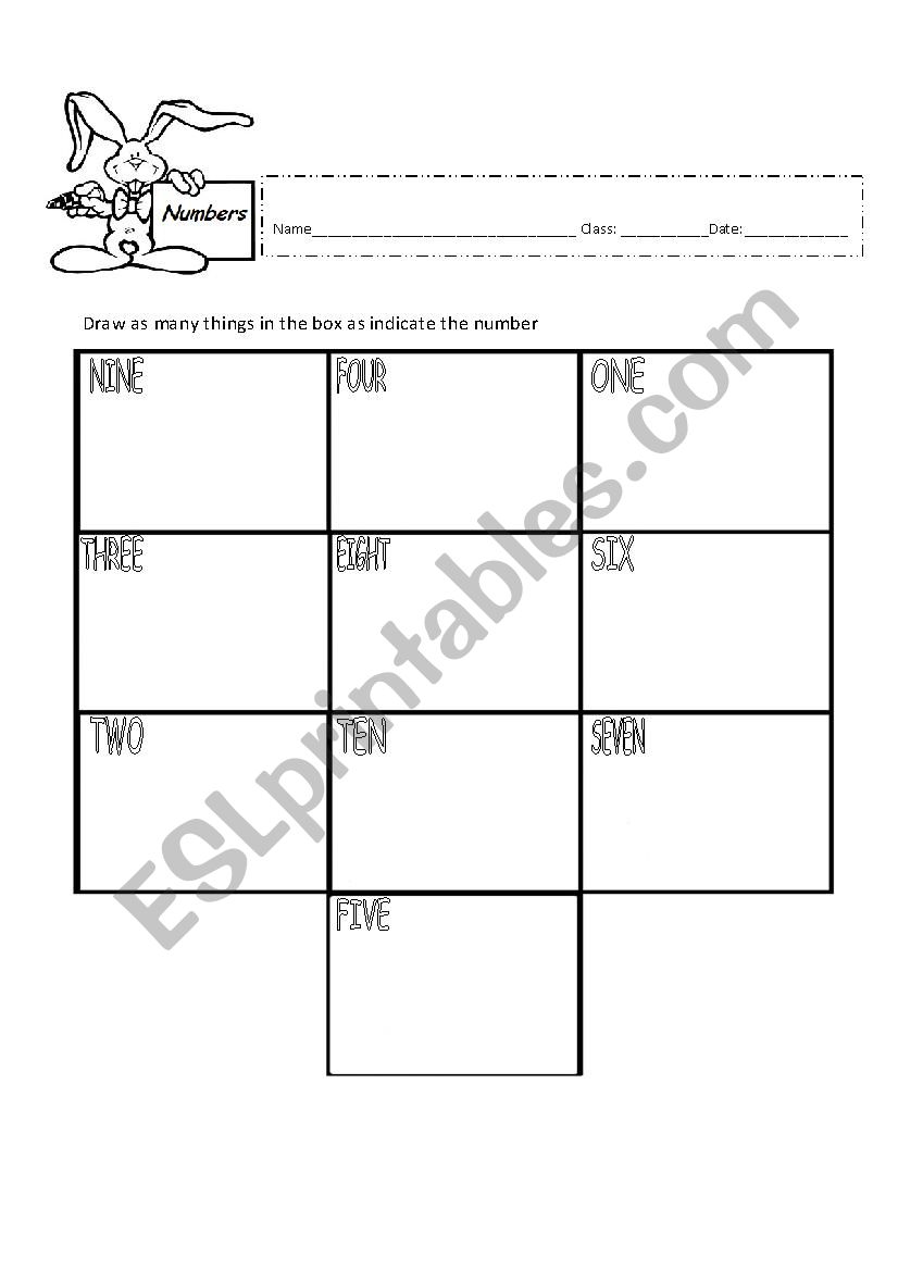 numbers worksheet