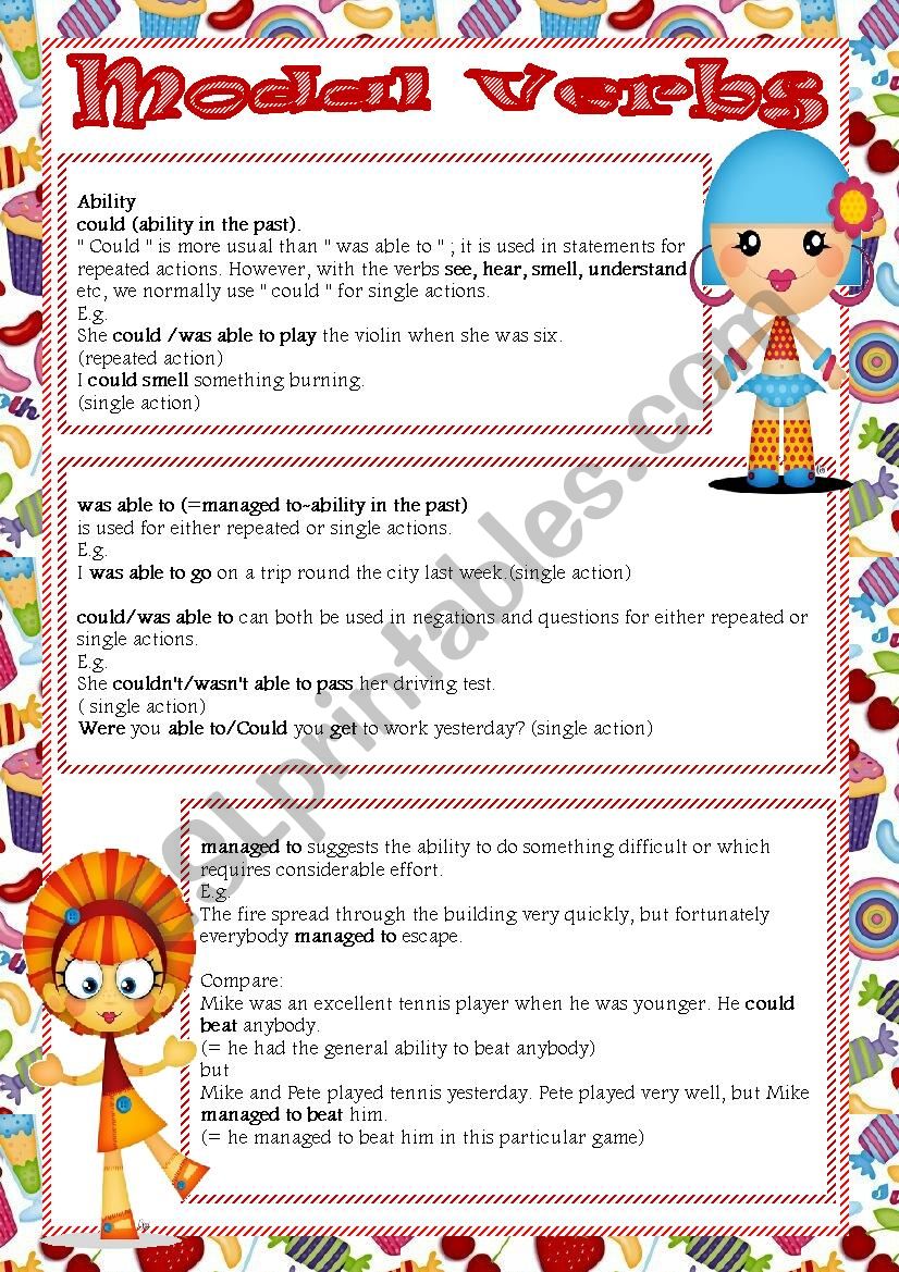 Modal Verbs worksheet