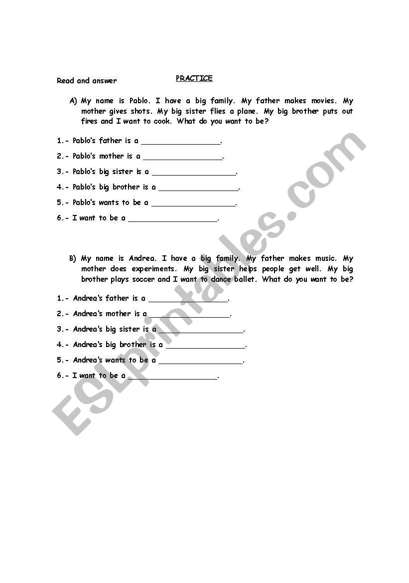 jobs worksheet