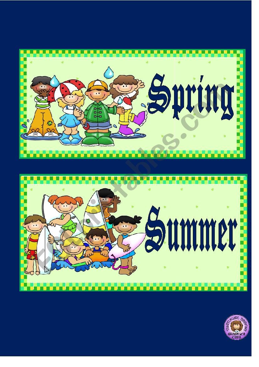 SEASONS  - FLASH CARDS worksheet