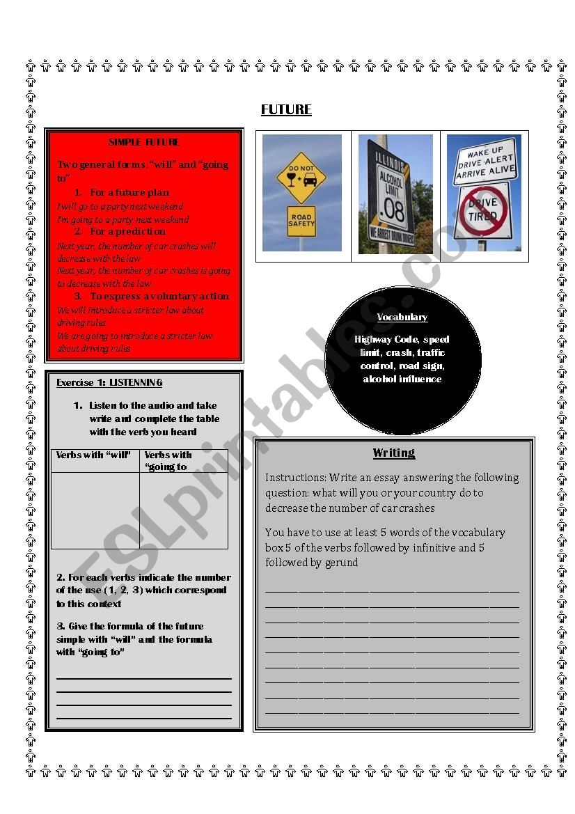 Car crashes worksheet