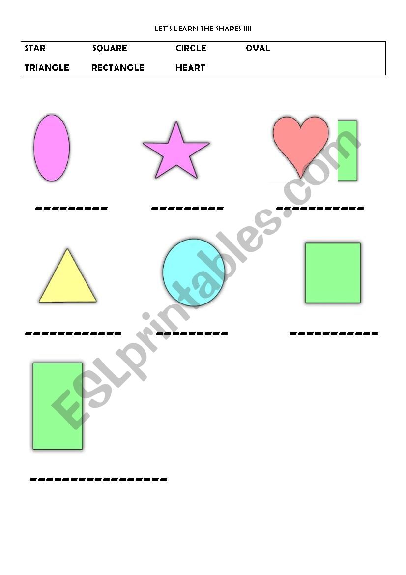 shapes!!! worksheet