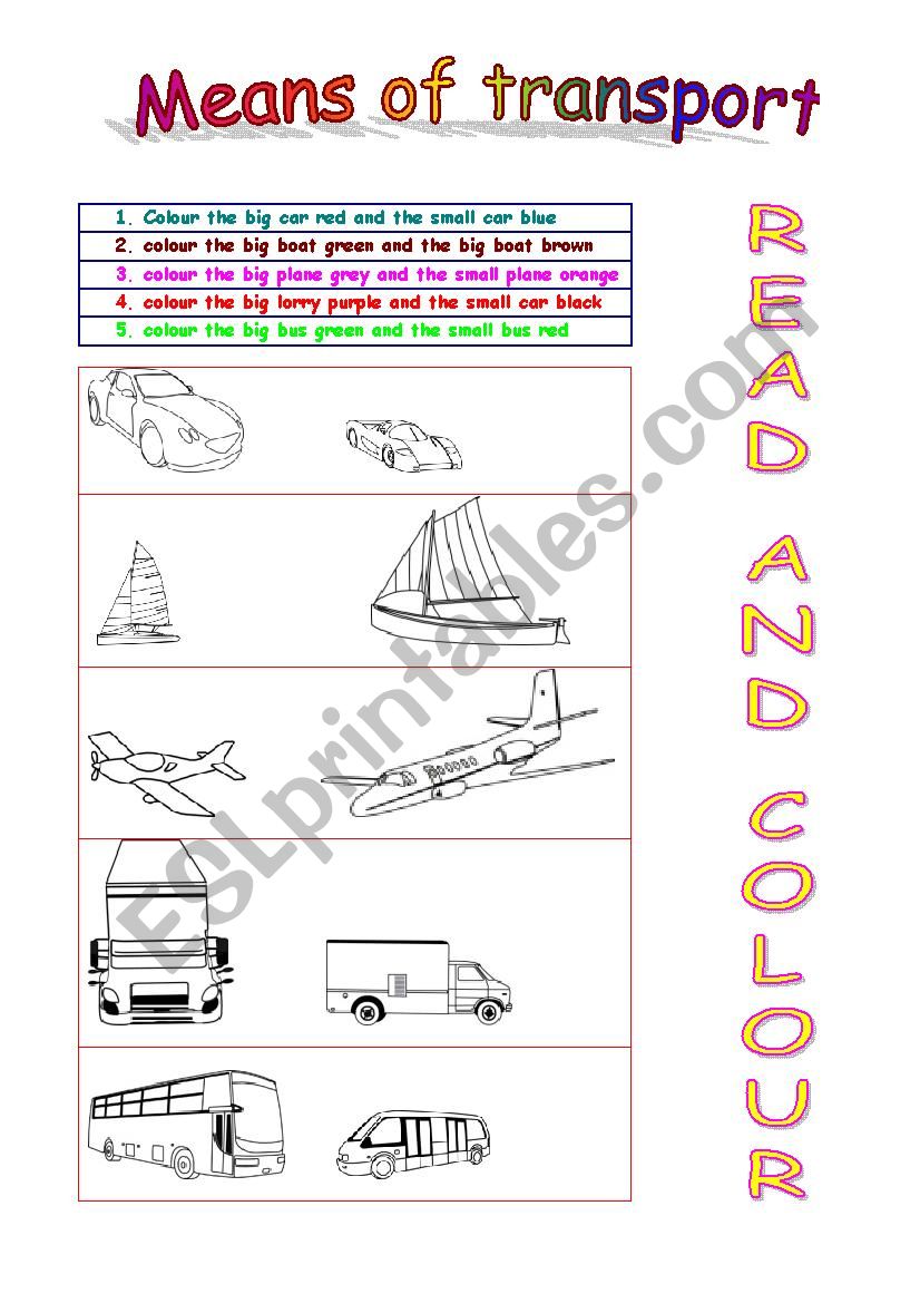 Read and colour worksheet