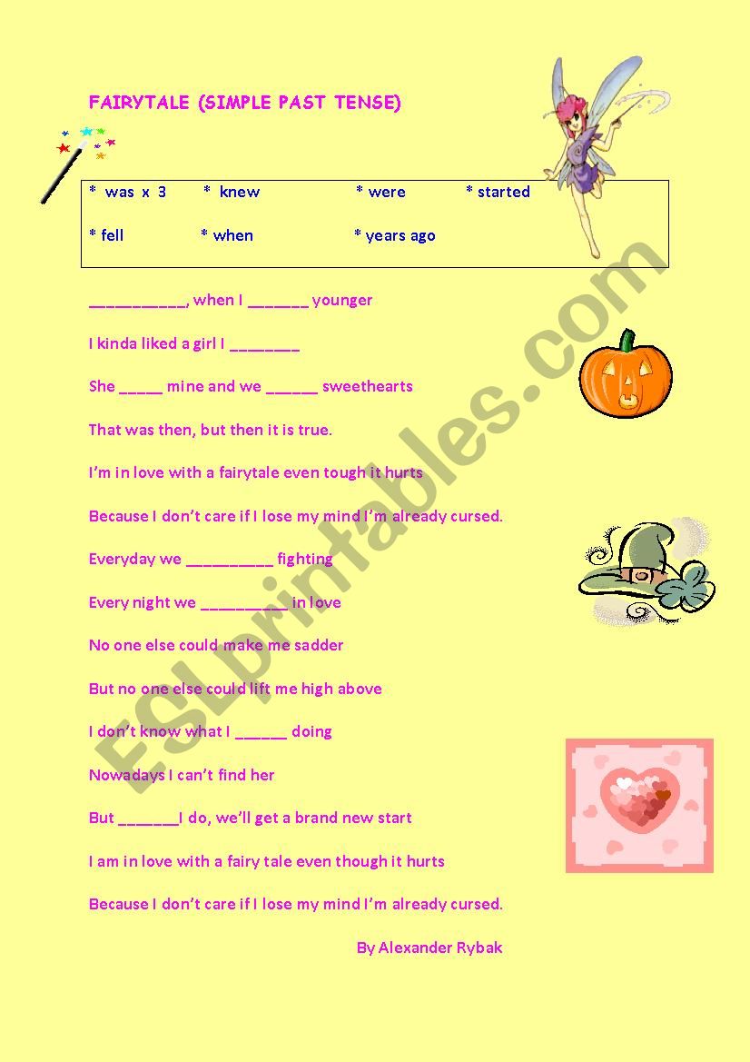  PAST TENSE FAIRY TALE  worksheet