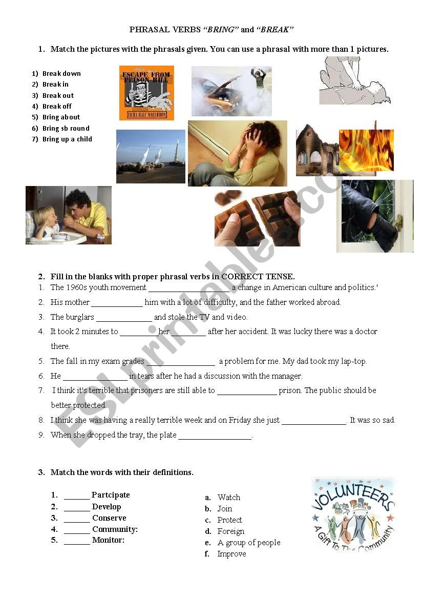 phrasal verbs worksheet