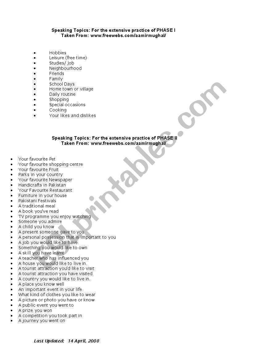 ielts speaking worksheet