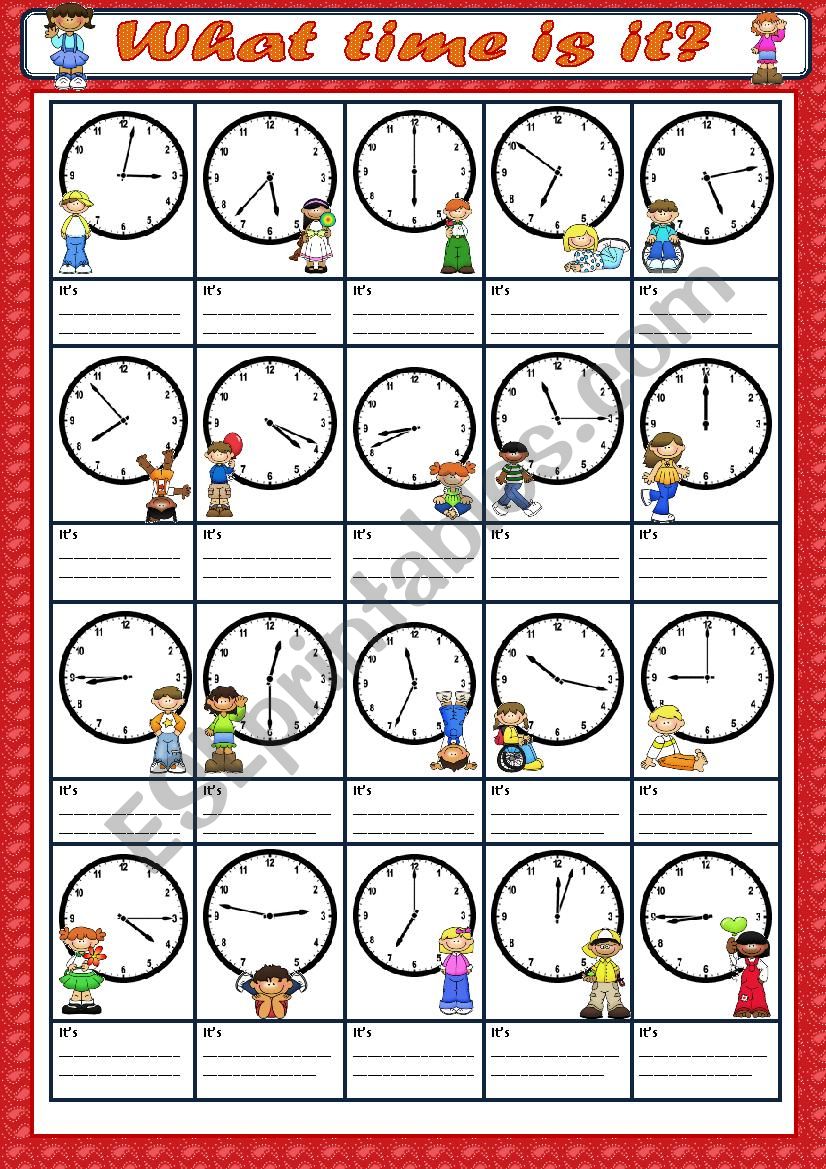 What time is it? worksheet