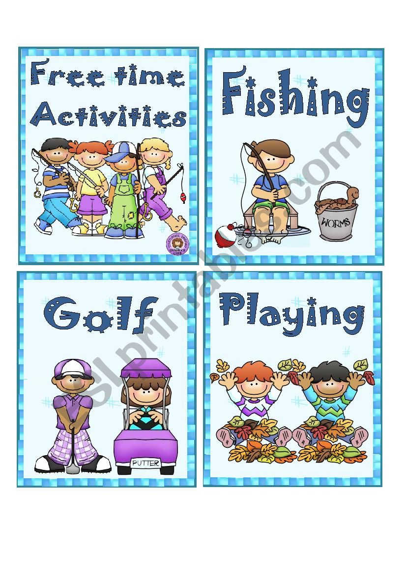 FREE TIME ACTIVITIES 1 - FLASH CARDS