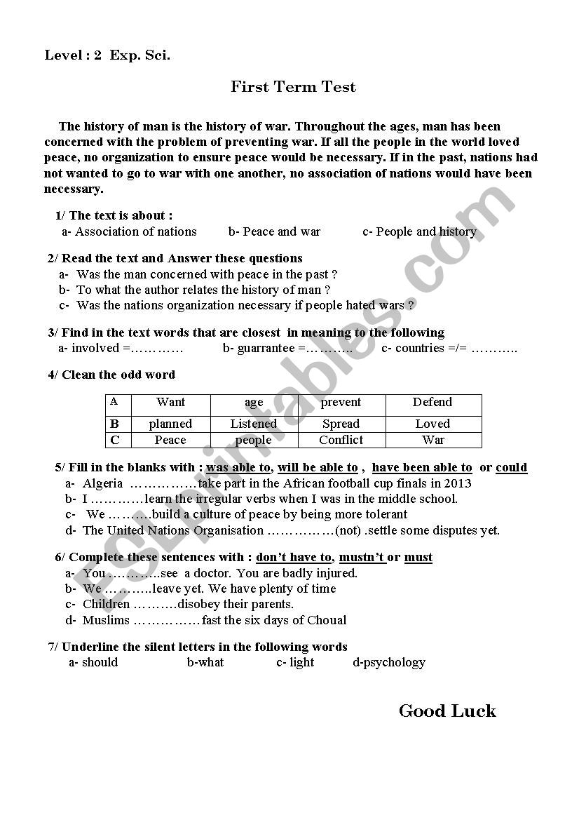 testing algerian pupils literature and philosophy