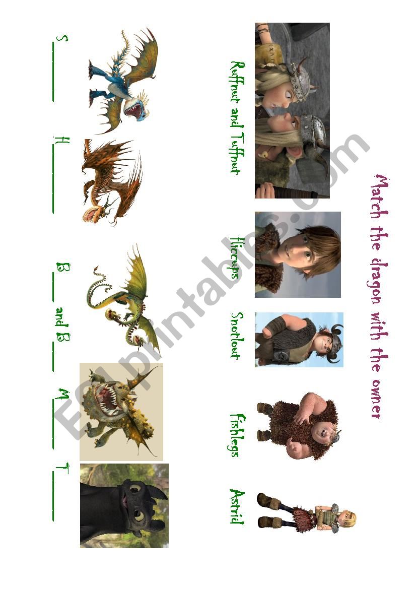 How to Train Your Dragon worksheet