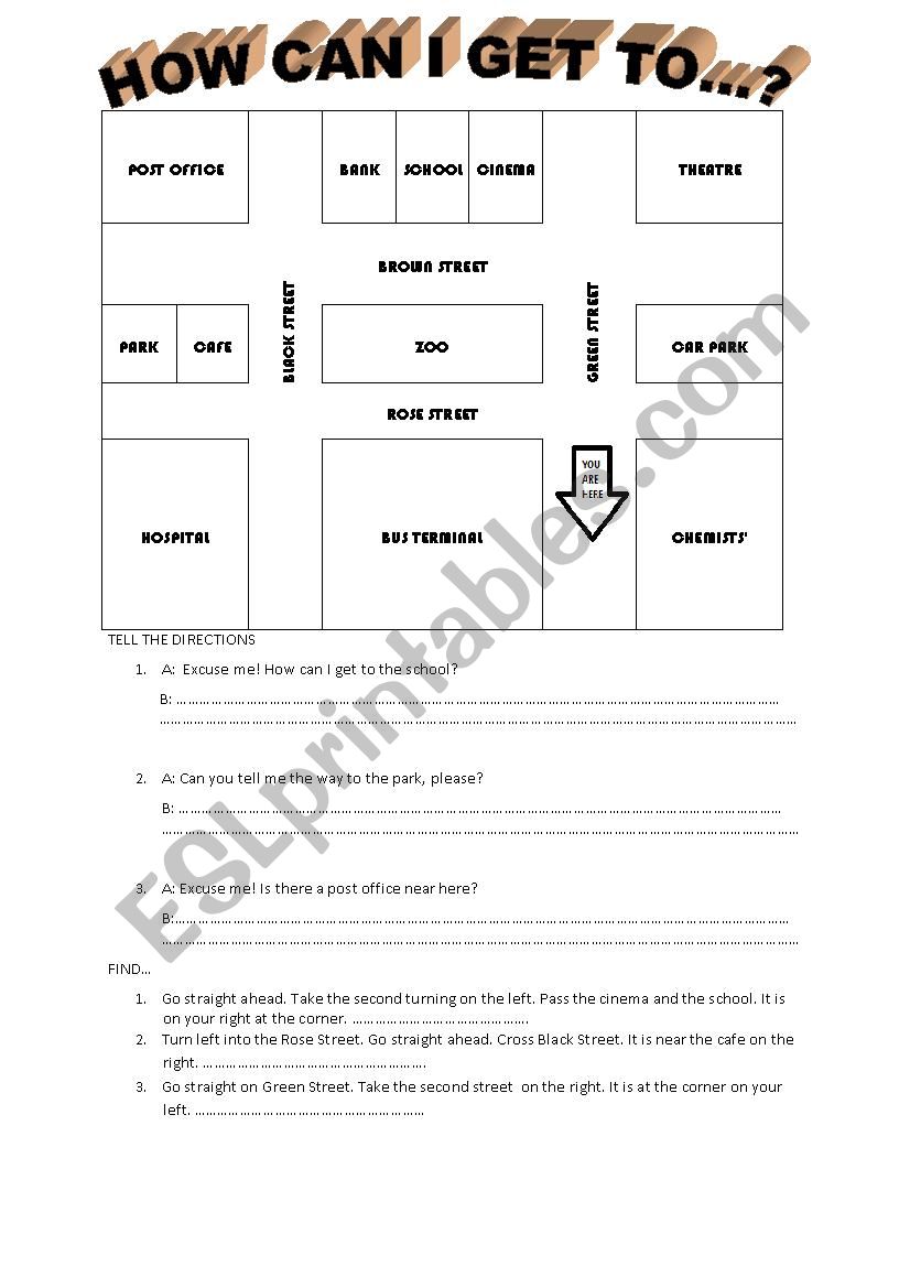 directions worksheet