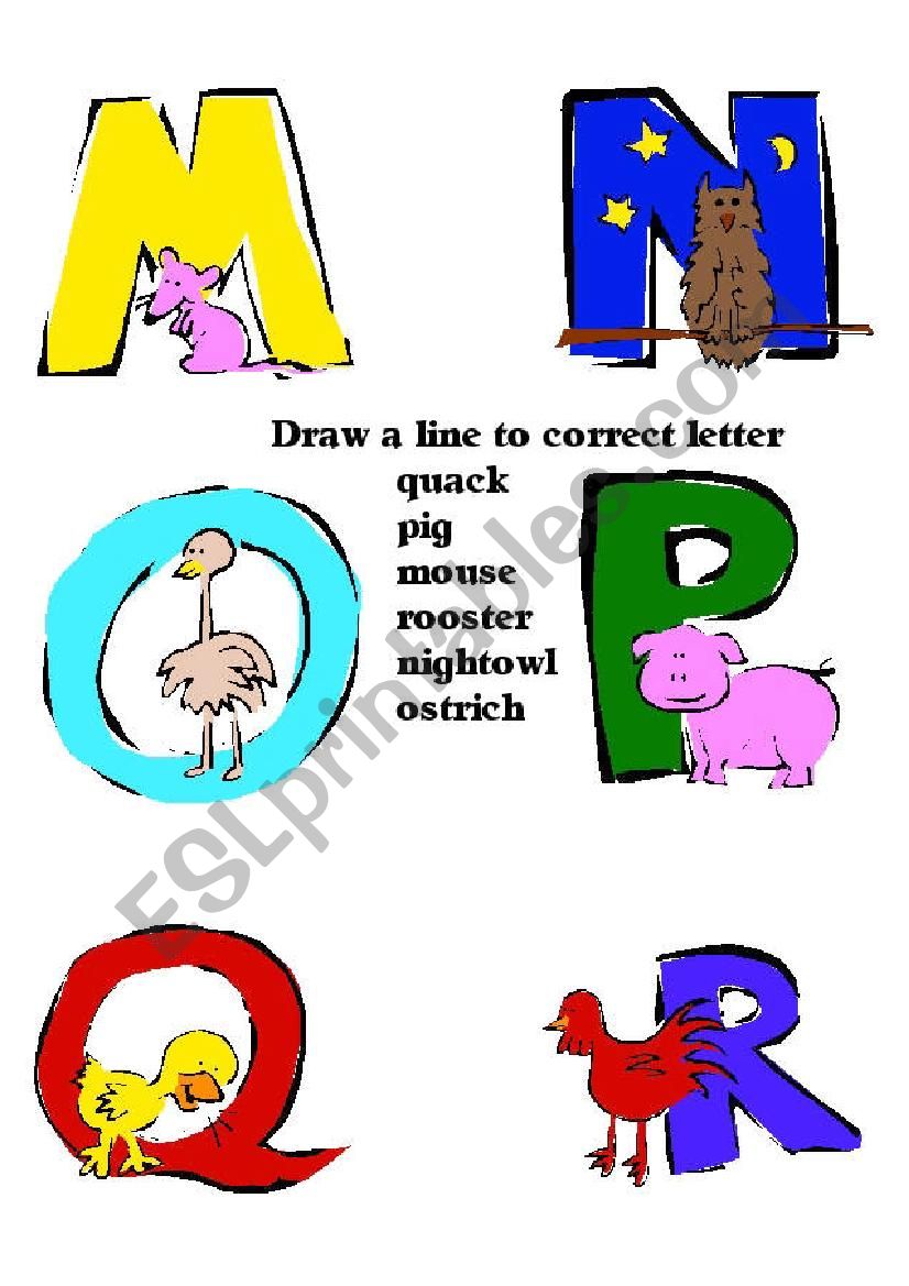 Animal Alphabet part 2 worksheet