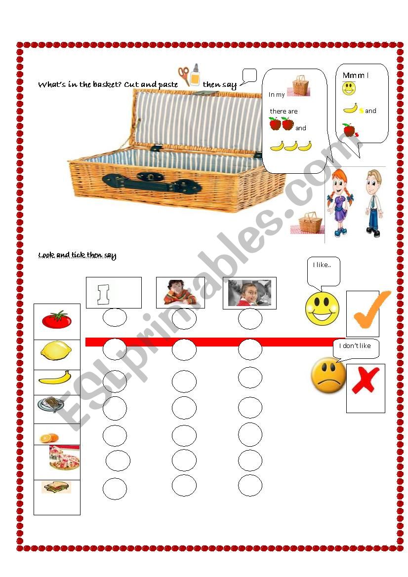 Whats in the basket? worksheet