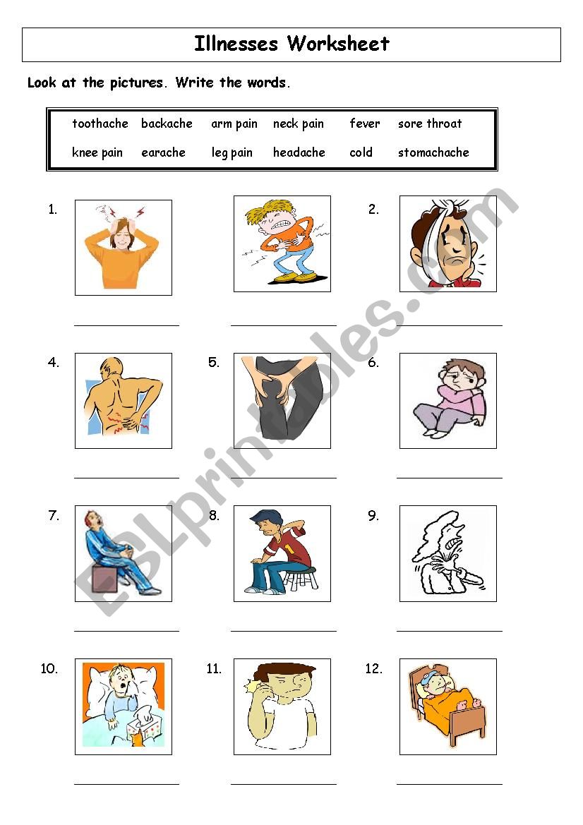 Illness worksheet