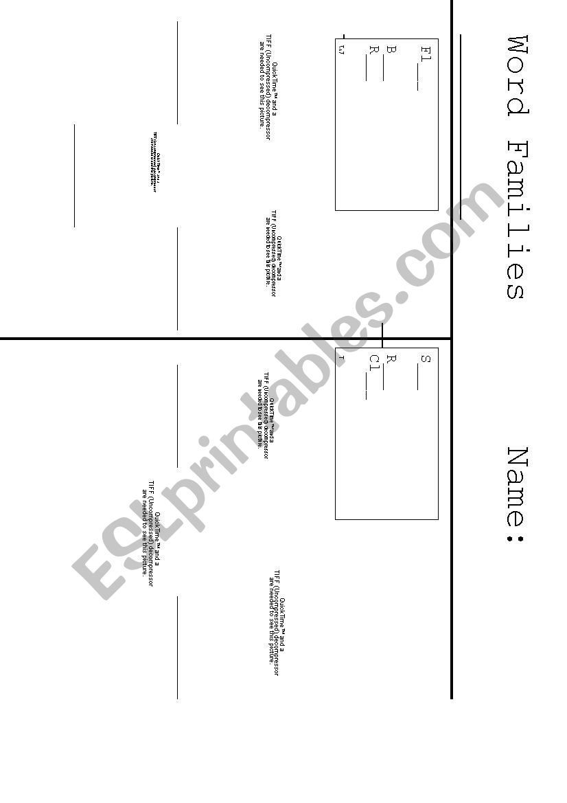 Word Families worksheet