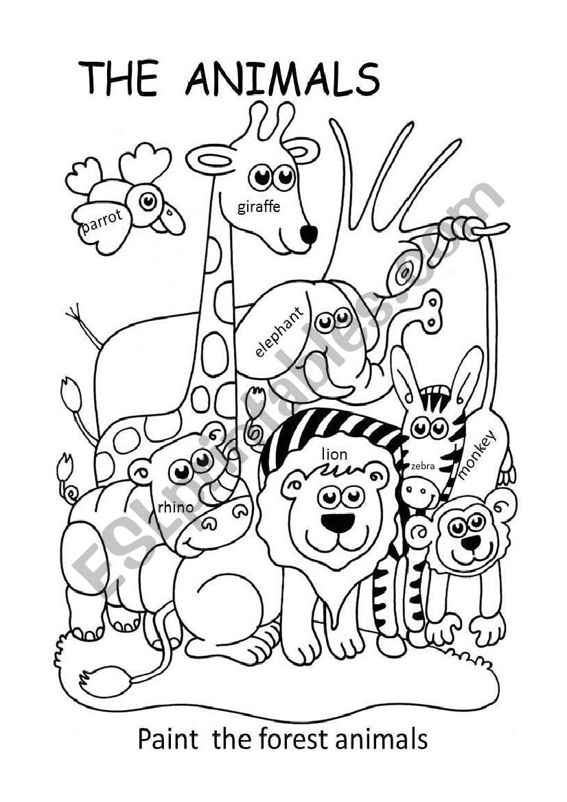 The forest animals worksheet