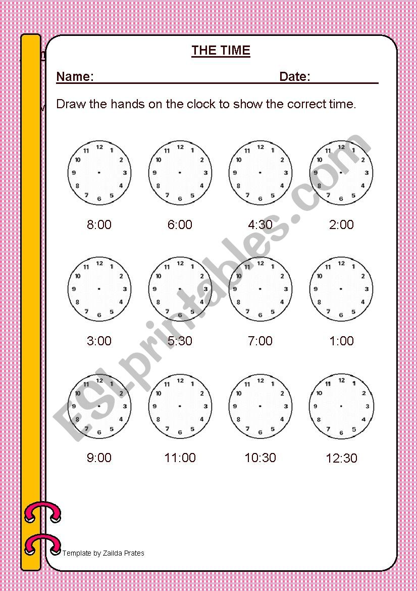 The time worksheet